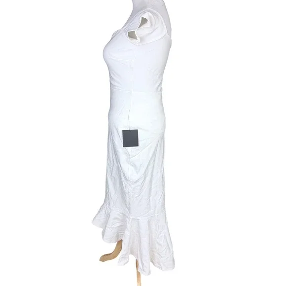 NWOT Lulus How Much I Care Ivory Off-the-Shoulder Midi Dress M Wedding Bridal - Picture 8 of 14